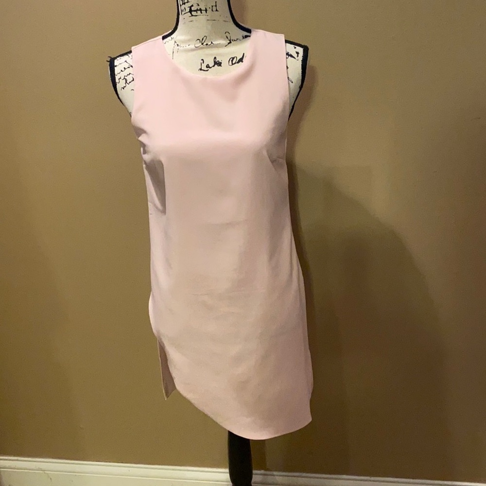 White House Black Market Pink‎ Sleeveless asymmetrical dress top Size 2